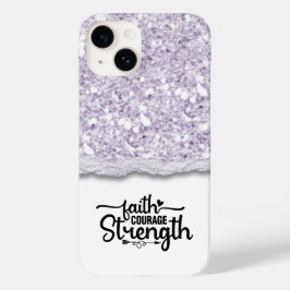 Faith Courage Strength Kalligrafie Script Quote Case-Mate iPhone 14 Hoesje