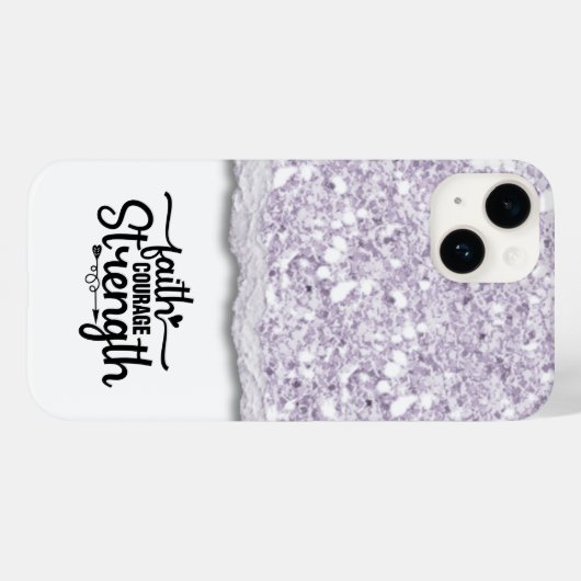 Faith Courage Strength Kalligrafie Script Quote Case-Mate iPhone Case (Achterkant (horizontaal))