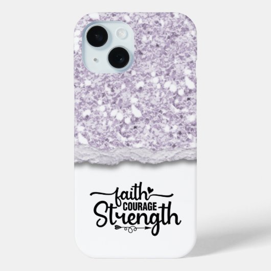 Faith Courage Strength Kalligrafie Script Quote Case-Mate iPhone Case (Achterkant)