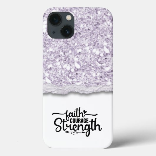 Faith Courage Strength Kalligrafie Script Quote Case-Mate iPhone Case (Achterkant)