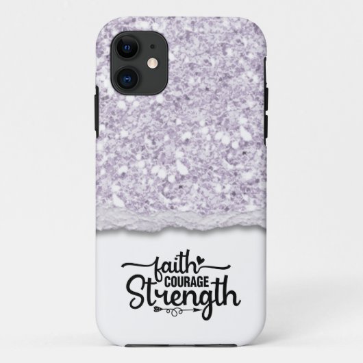 Faith Courage Strength Kalligrafie Script Quote Case-Mate iPhone Case (Achterkant)