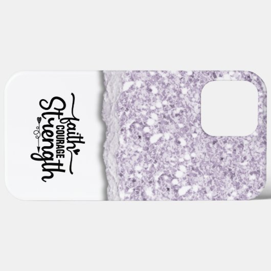 Faith Courage Strength Kalligrafie Script Quote Case-Mate iPhone Case (Achterkant (horizontaal))