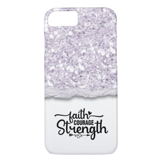 Faith Courage Strength Kalligrafie Script Quote Case-Mate iPhone Case (Achterkant)