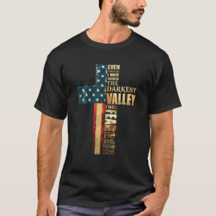Faith Cross American Flag Christus Jezus Religieuz T-shirt