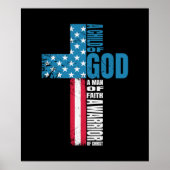 Faith Cross American Flag Jezus Poster (Voorkant)