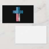 Faith Cross American Flag Jezus Visitekaartje (Voorkant / Achterkant)