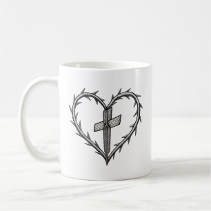 Faith Cross and Thorn Heart Christelijk Koffiemok