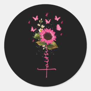 Faith Cross Breast Cancer Awareness Christelijk Gi Ronde Sticker