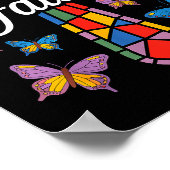 Faith Cross Butterflies And Flowers Christian  Poster (Hoek)