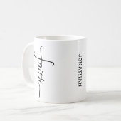 Faith Cross Christelijk Black Koffiemok (Voorkant links)