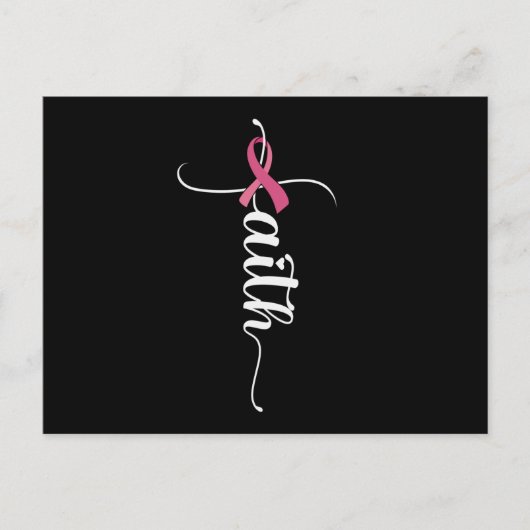 Faith Cross Christelijk Borst Cancer Awareness Briefkaart (Voorkant)