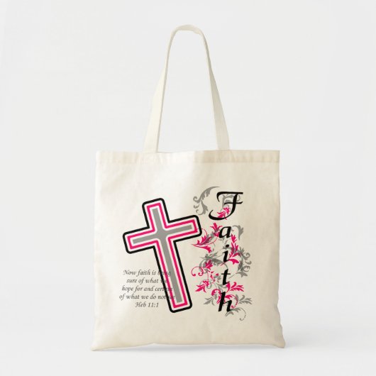 Faith Cross Christelijk Tote Bag (Voorkant)