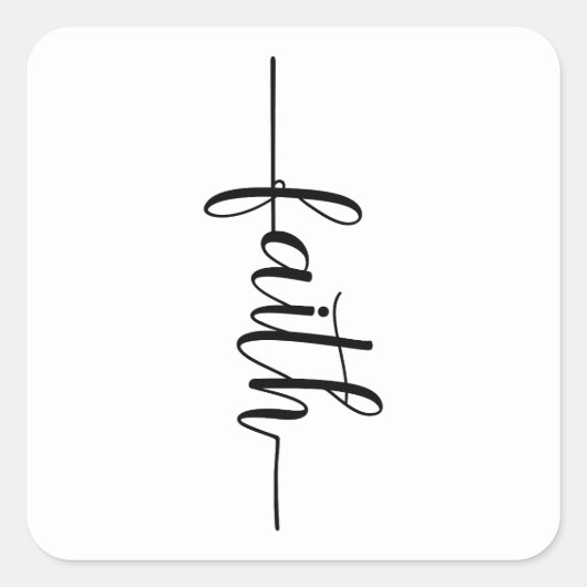 Faith Cross Christelijk Vierkante Sticker (Voorkant)