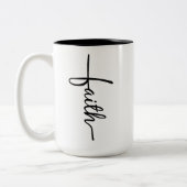 Faith Cross Coffee Mug Tweekleurige Koffiemok (Links)