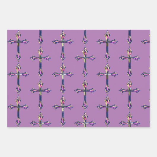  Faith Cross Colorful Easter Wrap Inpakpapier Vel (Voorkant)