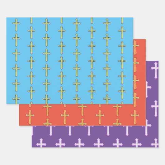 Faith Cross Colorful Wrapping Craft Paper (Set)