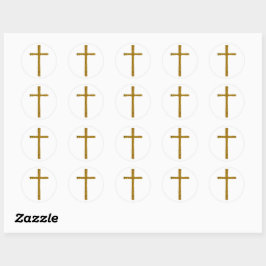Faith Cross Gold Ronde Sticker