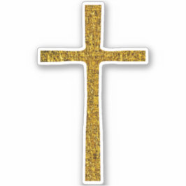 Faith Cross Gold Sticker