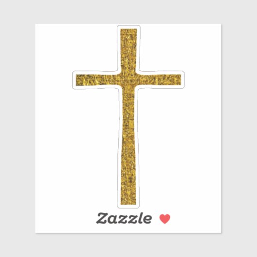 Faith Cross Gold Sticker (Vel)