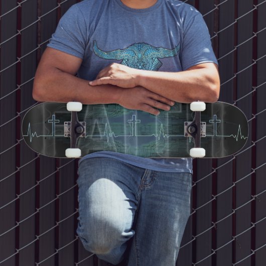 Faith Cross Heartbeat Persoonlijk Skateboard (Buiten 3)