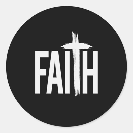 Faith Cross Jesus Bijbel Ronde Sticker (Voorkant)
