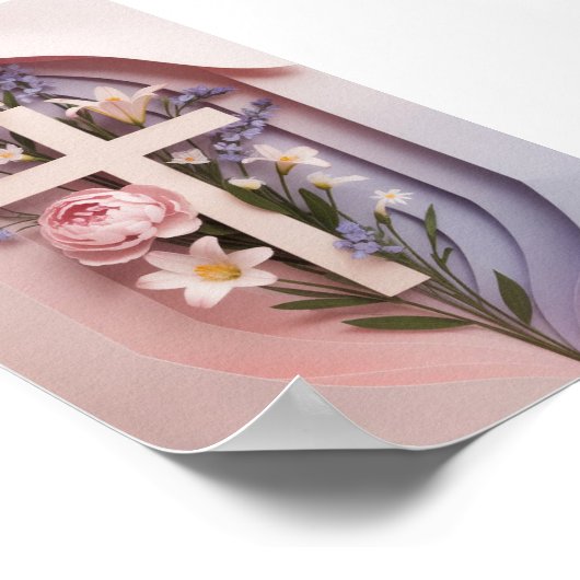 Faith Cross Matte Poster | Luchtontwerp (Hoek)