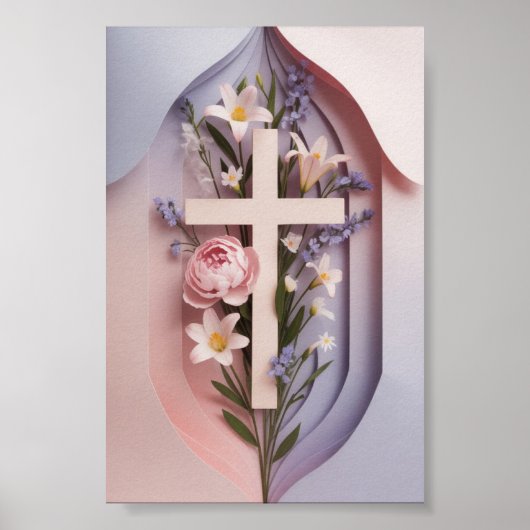 Faith Cross Matte Poster | Luchtontwerp (Voorkant)