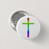 Faith Cross Rainbow Ronde Button 3,2 Cm (Voorkant /achterkant)