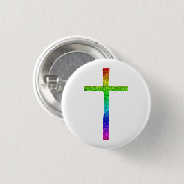 Faith Cross Rainbow Ronde Button 3,2 Cm