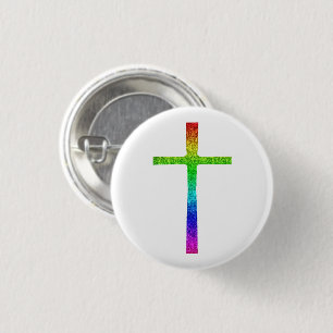 Faith Cross Rainbow Ronde Button 3,2 Cm