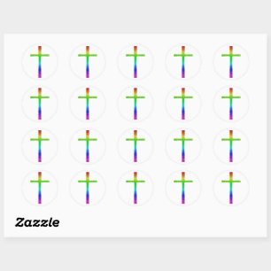 Faith Cross Rainbow Ronde Sticker