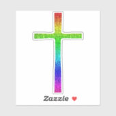 Faith Cross Rainbow Sticker (Vel)