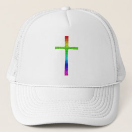 Faith Cross Rainbow Trucker Pet
