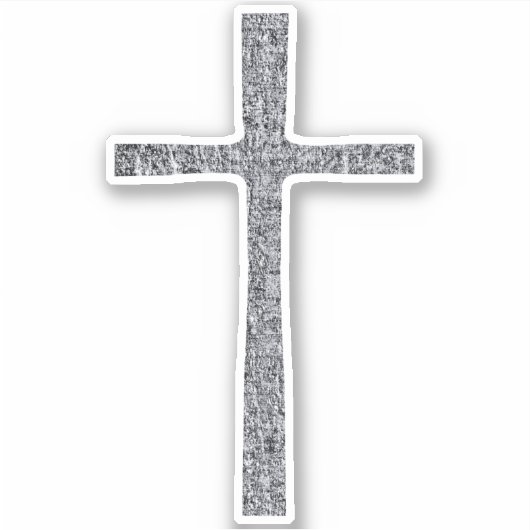 Faith Cross Silver Sticker (Voorkant)