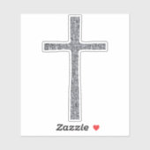 Faith Cross Silver Sticker (Vel)