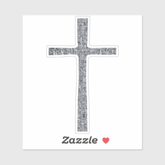 Faith Cross Silver Sticker (Vel)