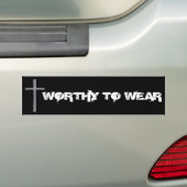 Faith Cross Silver - Worthy om te Draag Bumpersticker (Op auto)
