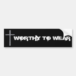 Faith Cross Silver - Worthy om te Draag Bumpersticker