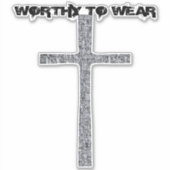 Faith Cross Silver - Worthy om te Draag Sticker (Voorkant)