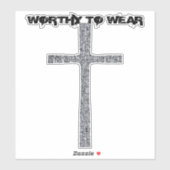 Faith Cross Silver - Worthy om te Draag Sticker (Vel)