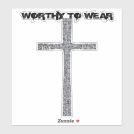 Faith Cross Silver - Worthy om te Draag Sticker
