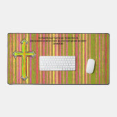 Faith Cross Stripe Jeremiah Bijbel Verse Desk Mat (Keyboard & Muis)