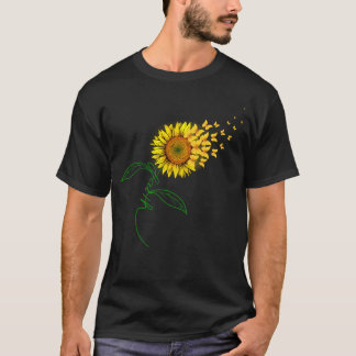 Faith Cross Sunflower Butterflies Flowers T-shirt