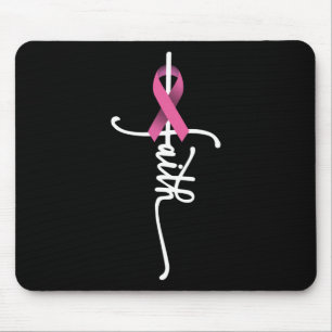 Faith Cross Warrior Survivor Pink Ribbon Breast Ca Muismat