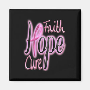 Faith Cure Hope roze lint Magneet