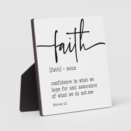Faith Definition Hebrews 11:1 Christelijk Sign Fotoplaat (Voorkant)