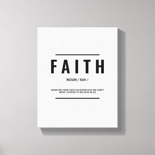 Faith Definition | Inspirational Quote Canvas Afdruk (Voorkant)