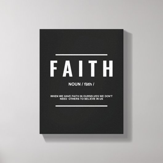 Faith Definition | Inspirerend Quote Wall Art Canvas Afdruk (Voorkant)