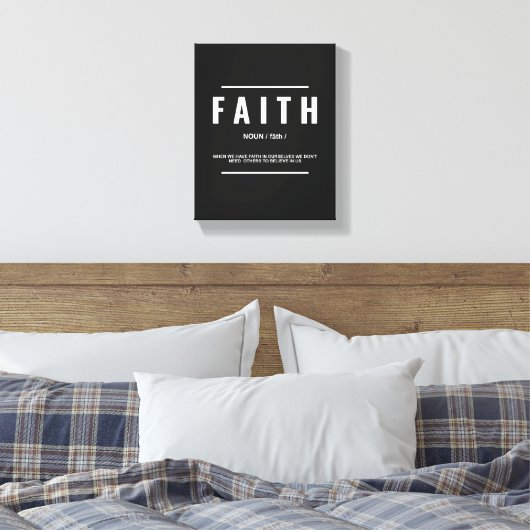 Faith Definition | Inspirerend Quote Wall Art Canvas Afdruk (Insitu (Slaapkamer))