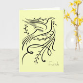 Faith Dove Wenskaart Kaart (Gele Bloem)